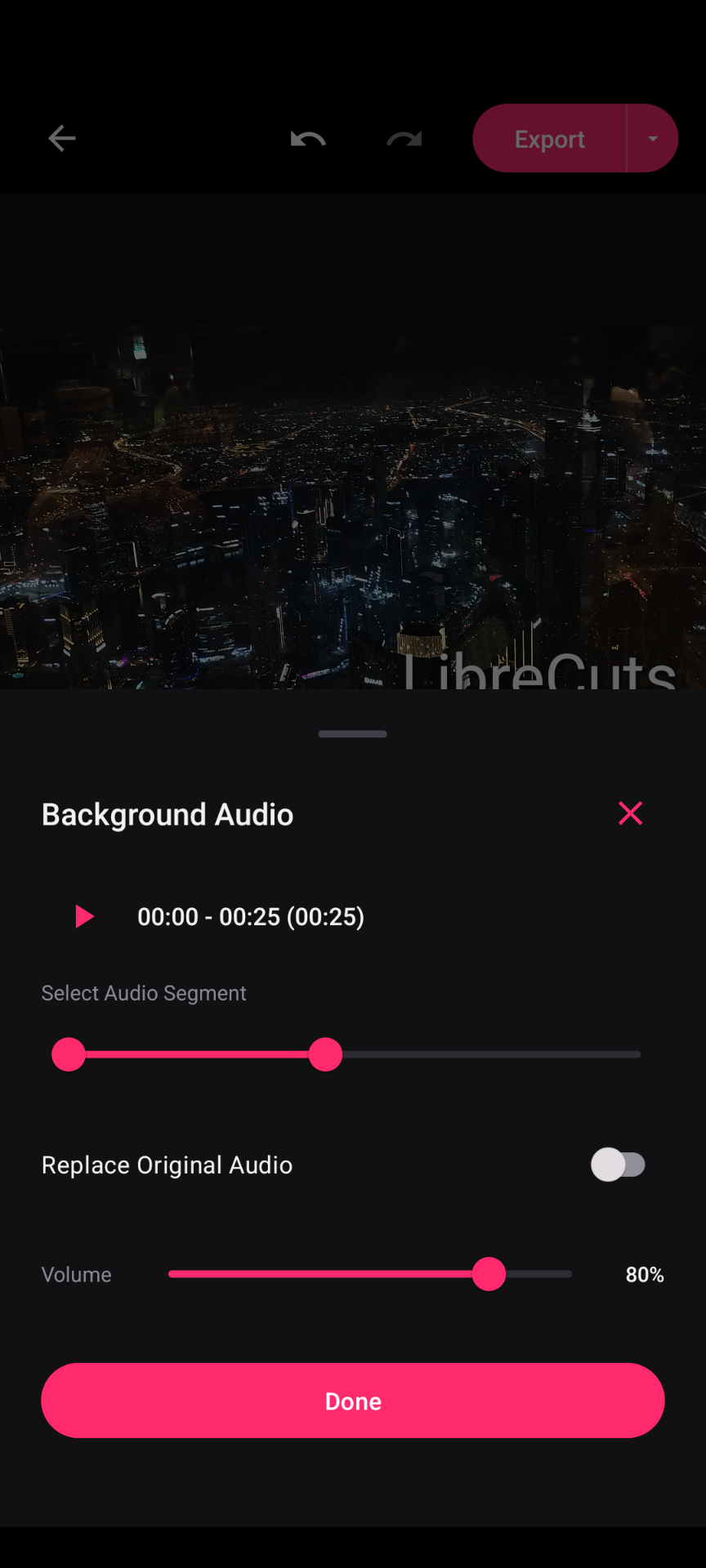 LibreCuts Audio Import Panel